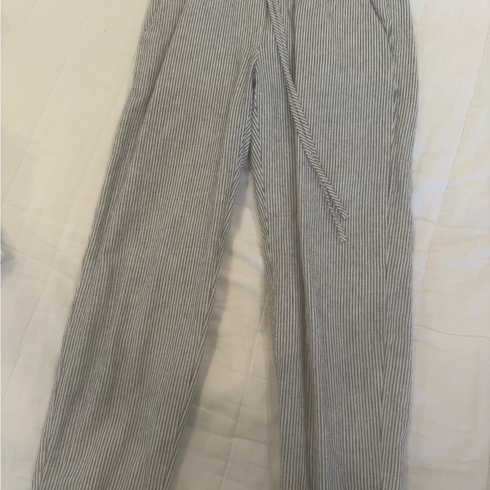 J Crew Factory Cotton Linen Blend Drawstring Pants